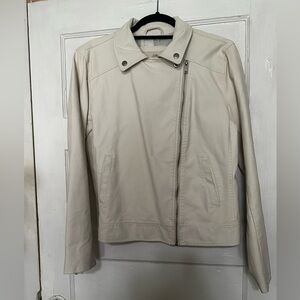 Women’s Cream Pleather Jacket